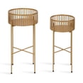 thumbnail image 5 of Kate and Laurel Paynter Modern Two-Piece Shallow Metal Plant Stand Set, 13 x 13 x 26, Gold, Contemporary Decorative Staggered Plant Stands for Succulents and Low, Vining Plants, 5 of 7