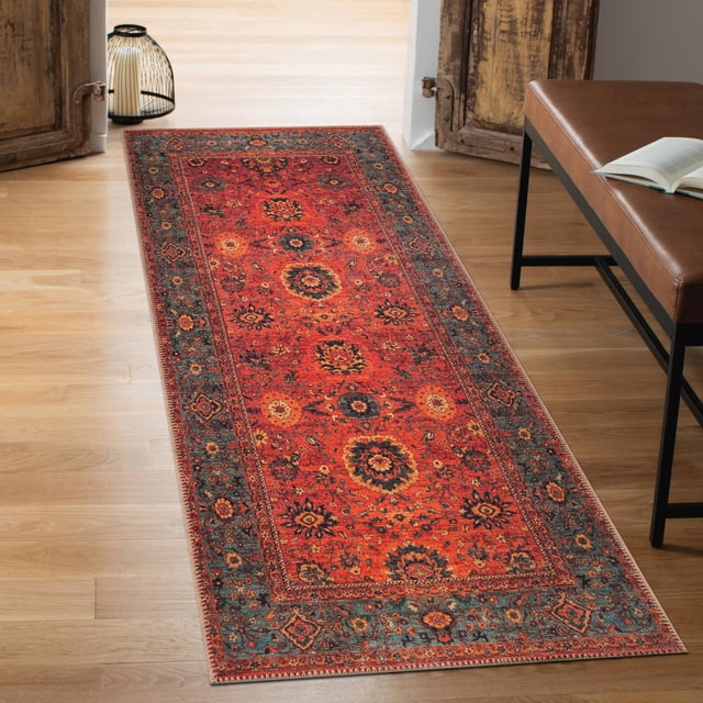Alfombra Keen Home Design de 80 x 210 cm, lavable a máquina, vintage