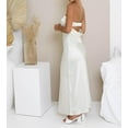 Omagie Women 2024 Summer Strapless Satin Tube Bodycon Backless Wedding