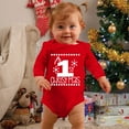 thumbnail image 2 of My First Baby Christmas Pajamas Boys Long Sleeve Cartoon Letter Print Romper Bodysuit Fall Clothes,Christmas Onesie Baby(Size:9-12 Months), 2 of 5