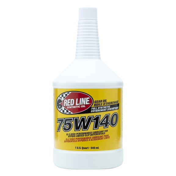 Red Line 57914 75W140 GL-5 Synthetic Gear Oil for Hypoid Limited Slip Differentials - 1 Quart