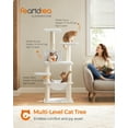 thumbnail image 5 of Cat Tree, 54.3-Inch Cat Tower with Scratching Posts, Hammock, Cat Cave, Padded Perches, Wooden Cat Condo, Cloud White, 5 of 7