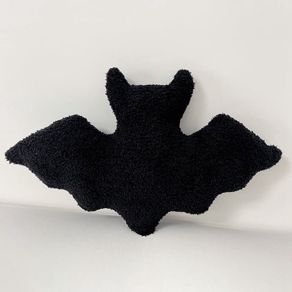 Halloween Soft Plush Bat Throw Pillow, Gothic Style Bat Shaped Cushion, Fluffy Halloween Decor Pillow for Bedroom, Living Room, Sofa, Couch