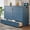 Blue, variant on Mintazer Queen Murphy Bed with Storage Drawer & Charging Station, Modern Foldable Cabinet Bed with Geometric Pattern for Bedroom Apartment Guest Room, White