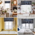 thumbnail image 5 of Abstract Art Window Valance for Kitchen, Retro Blue Gold Marble Texture Rod Pocket Short Curtain for Small Windows, Light Filtering Decorative Valance, 60 x 18 Inch, 1 Panel, 5 of 9