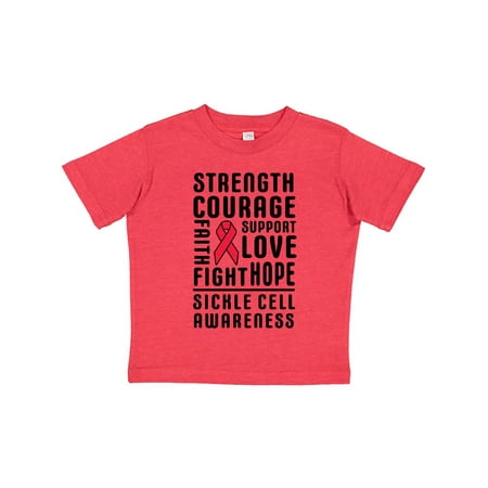 

Inktastic Sickle Cell Awareness Strength Courage and Support Gift Toddler Boy or Toddler Girl T-Shirt