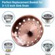 thumbnail image 5 of Copper Kitchen Sink Strainer Basket, 2 Pcs Stainless Steel Antique Copper Sink Drain Strainer and Sink Stopper for Standard 3-1/2 inch Sink Drain, with Metal Center Knob and Rubber Drain Stopper, 5 of 5