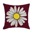 thumbnail image 2 of Yoyauz Wine Red Pillow Covers 18X18 Inch White Floral Daisy Geometry Decorative Couch Pillow Cases Spring Summer Flower Throw Pillows Farmhouse Home Decor for Room Porch Patio Couch Outdoor, 2 of 5
