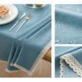 thumbnail image 6 of Cotton Linen Tablecloth, Fabric Table Cover, Wrinkle Resistant and Machine Washable, for Kitchen Dining Tabletop Decor, 55x55 Inches, by FAJHHA, 6 of 7
