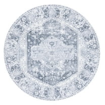 SAFAVIEH Classic Vintage Leandre Medallion Area Rug, Silver/Dark Grey, 6' x 6' Round