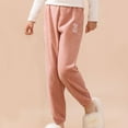 thumbnail image 2 of Honhmin Fleece Pants for Girls, Winter Thermal Elastic Waist Soft Loungewear Pants Pink Size 3-4 T, 2 of 4