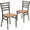Mahogany Wood Seat/Clear Coated Metal Frame, variant on Flash Furniture 2 Pack HERCULES Series Silver Antique Finish with Clear Coat Ladder Back Metal Restaurant Chair - Natural Wood Seat