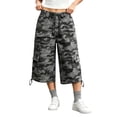thumbnail image 2 of Women Y2K Cargo Jean Shorts Camo Cargo Shorts Y2k Baggy Long Jorts Low Rise Baggy Denim Shorts for Women (Green L), 2 of 5
