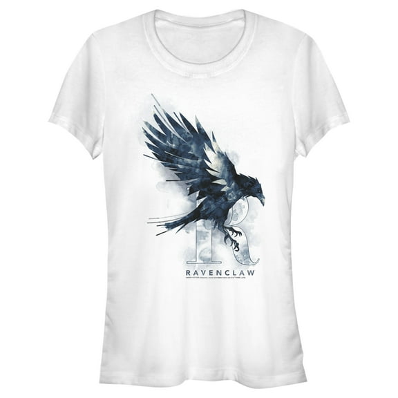 Junior's Harry Potter Ravenclaw Bird Watercolor Graphic Tee White Large