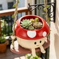 thumbnail image 2 of Cute Cartoon Face Hanging Swing Flowerpot Outdoor Decoration, 2 of 7