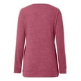thumbnail image 4 of Ediodpoh Womens Sweatshirts Casual Crewneck Long Sleeve Top with Side Split and Pockets Tee Shirt Style Comfortable Red L, 4 of 9