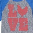 thumbnail image 3 of Instant Message - Love Chicken - Toddler & Youth Raglan Graphic T-Shirt, 3 of 5