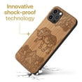 thumbnail image 3 of Case Yard Wooden Case Outside Soft TPU Silicone Slim Fit Shockproof Wood Phone Cover for Girls Boys Men and Women Supports Wireless Charging Royal Elephant Mandala Design case for iPhone-11-Pro-Max, 3 of 7