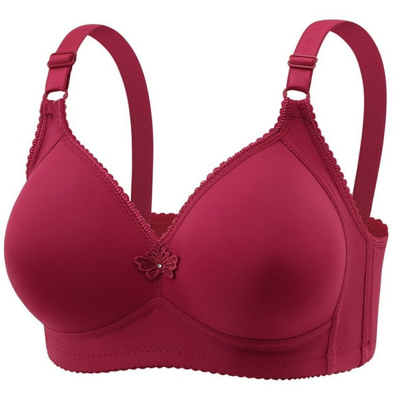 Arlun,Thin Cup Wireless Bras for Women No Underwire Push up Bras Soft Support Full Coverage Everyday Bra Seamless Soft Comfortable Plus Size Bralettes Red 52