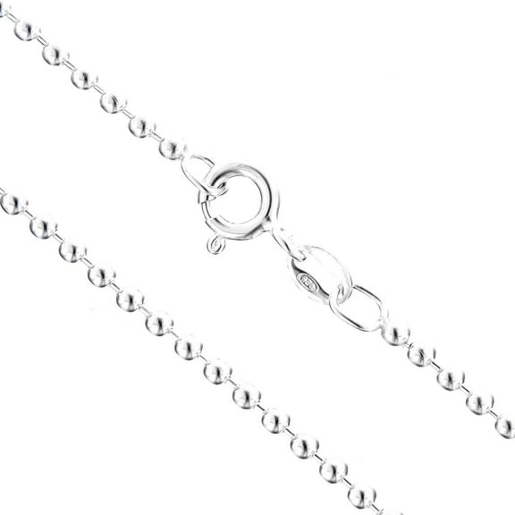 925 Sterling Silver 2mm Ball Italian Chain Necklace