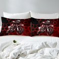thumbnail image 4 of Erosebridal Motorcycle Sport Queen Sheet Sets, Red Bedding Queen Size, Geometry Abstract Decor, 4 of 7