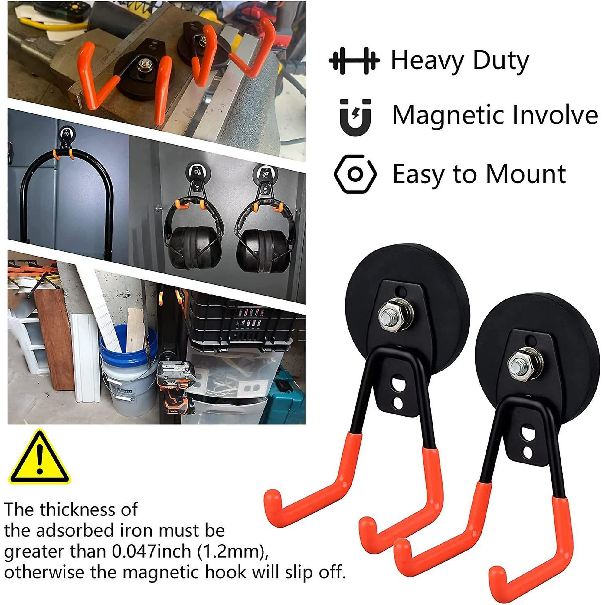 2pcs Garage Magnetic Hooks Large Storage Magnetic Hooks Heavy Duty Strong Magnets Metal Utility Hooks Walmart