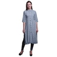thumbnail image 1 of Bimba Robe Tunique Droite Imprimée à Boutons pour Femmes Kurti Grande, 1 of 6
