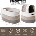 thumbnail image 3 of Storage Baskets for Shelves, Decorative Storage Cube Bins,Woven Basket for Toys, Book and Towels, Soft Cotton Rope Rectangle Woven Basket for Storage (Gradient brown 3PCS), 3 of 7