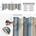 thumbnail image 5 of Blue Brown Beige Tie Up Valance Curtains for Windows, Kitchen Curtains Window Shades, Boho Farmhouse Abstract Stripes Art Light Filtering Roman Curtain Valances for Bedroom/Bathroom/Cafe 42"x18", 5 of 9