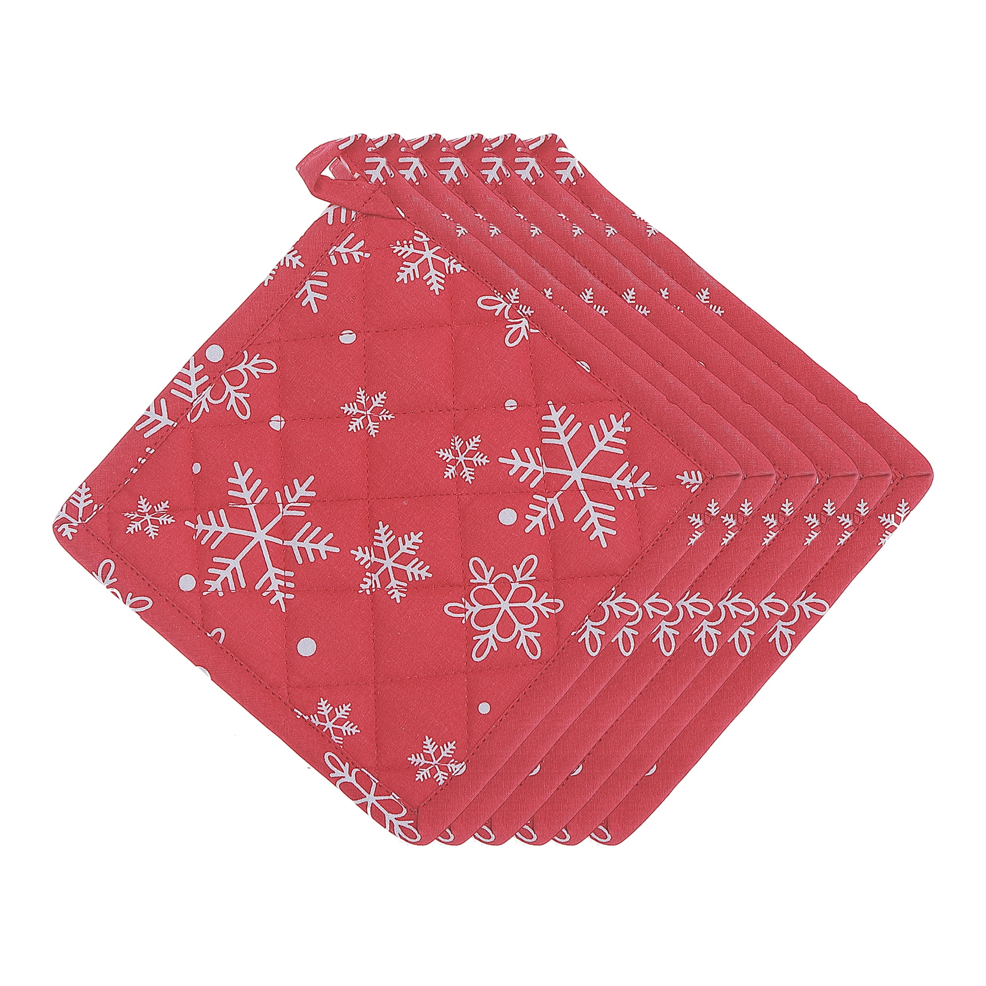 Cotton Pot Holder (Snowflakes) - Set of 6