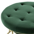 thumbnail image 4 of Nicole Miller Dangelo Ottoman Velvet Upholstered Stainless Steel Frame Set of 2, Green/Gold, 4 of 10