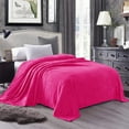 thumbnail image 3 of Exclusivo Mezcla Queen Size Flannel Fleece Velvet Plush Bed Blanket as Bedspread, Coverlet, Bed Cover (90"x90", Hot Pink), 3 of 11