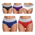 thumbnail image 1 of Calzoncillo Mujer Cintura Alta Braga Cómoda Algodón 5 Piezas, 1 of 5