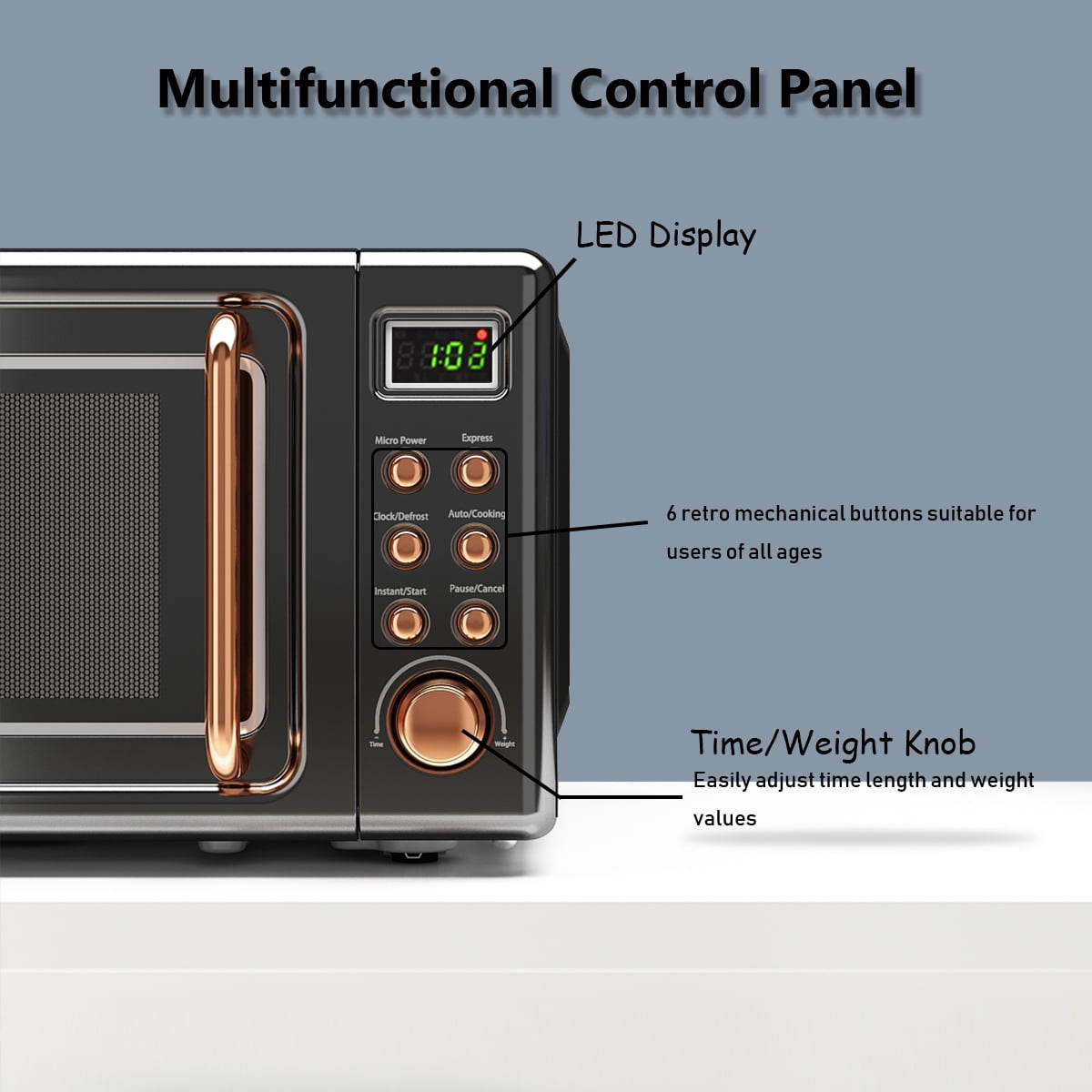 Countertop 0.7 Cu.ft Digital Kitchen Microwave Oven RV Dorm Mini Small Led  Black 190873008811