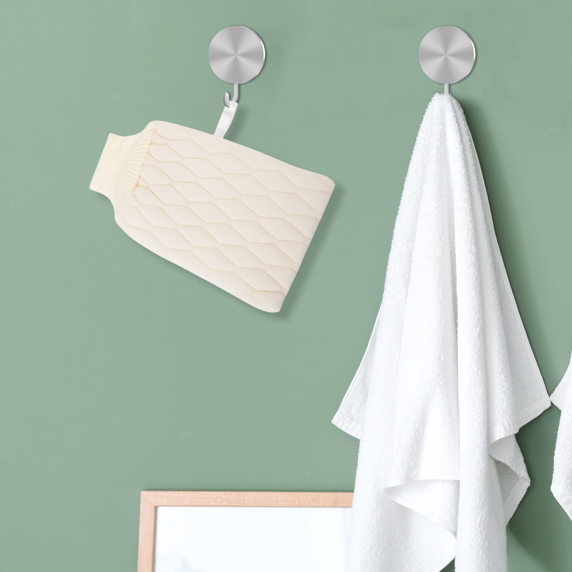 Unique Bargains Double-sided Bath Towel for Shower Room 5.51"x9.06" 1 Pc Beige