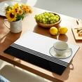 thumbnail image 2 of Black White Striped Placemats Set of 4, Modern Abstract Art Aesthetics Placemats for Dining Table, Place Mats for Kitchen Tabletop, Waterproof Wipeable Dining Table Mats Set, 2 of 9
