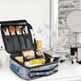 thumbnail image 5 of FORMRS Travel Makeup Bag Large Capacity Train Case Cosmetic Organizer with Adjustable Dividers, Floral Window, 5 of 8