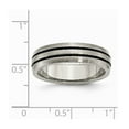 thumbnail image 2 of Titanium Enameled Grooved 6mm Satin Band Ring - Size 11, 2 of 2