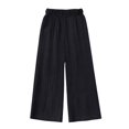thumbnail image 4 of CPNG Girls Cotton Linen Pants Solid Color Elastic High Waist Wide Leg Pants Lightweight Comfortable Breathable Casual Pants, 4 of 6