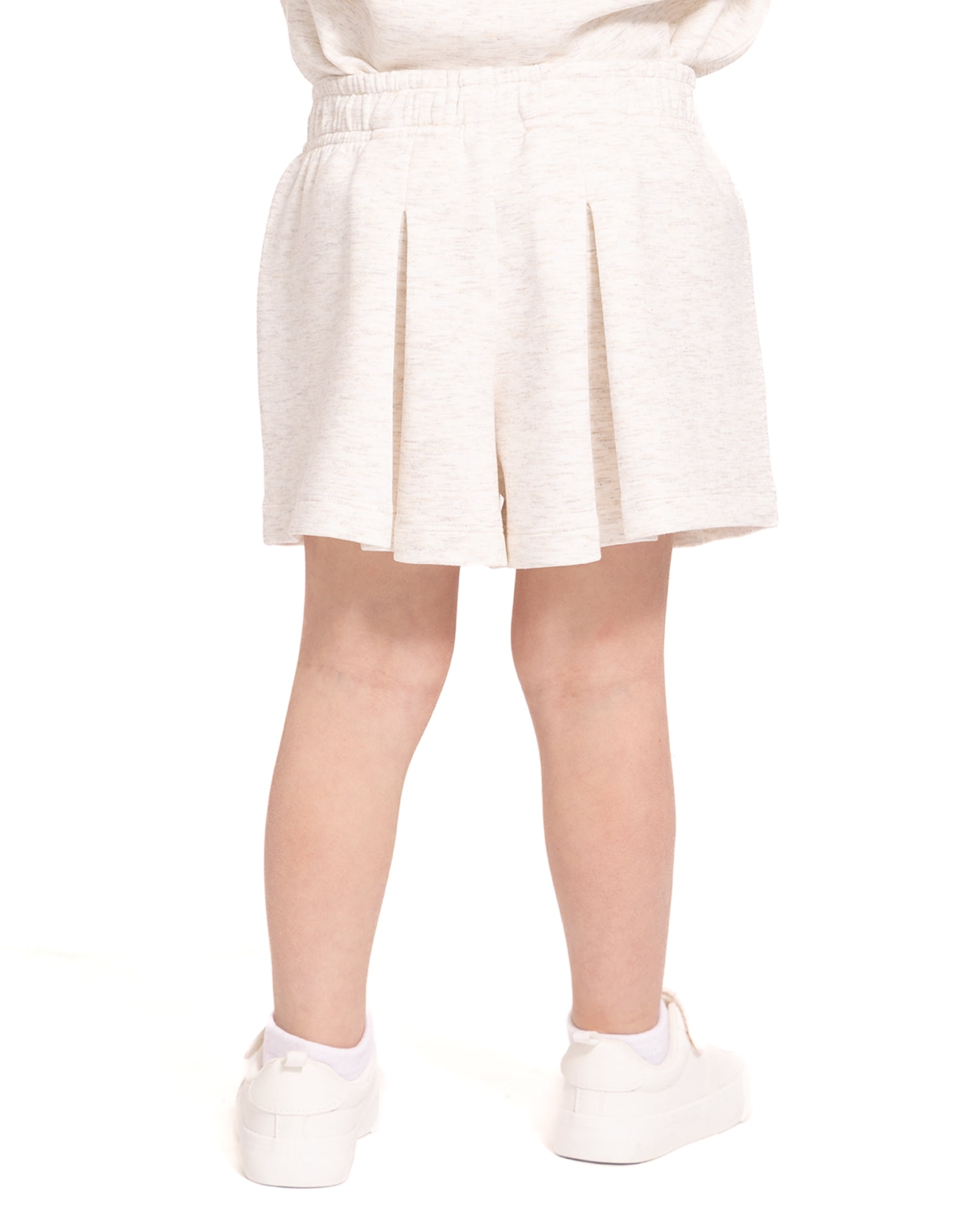 Wonder Nation Toddler Girls Athletic Pleated Shorts with Bow, Sizes 12M-5T