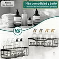 thumbnail image 3 of Organizador de Baño 5 en 1 con Adhesivo - Estante para Baño Acero Inoxidable, Repisas para Baño Sin Taladro, Soporta 40lbs, Incluye Jabonera y Portacepillos (Negro), 3 of 4