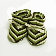 Sckoon Organic Baby Booties - Green Brown Stripe One Size