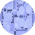 thumbnail image 1 of Ahgly Company Indoor Round Abstract Blue Modern Area Rugs, 6' Round, 1 of 4
