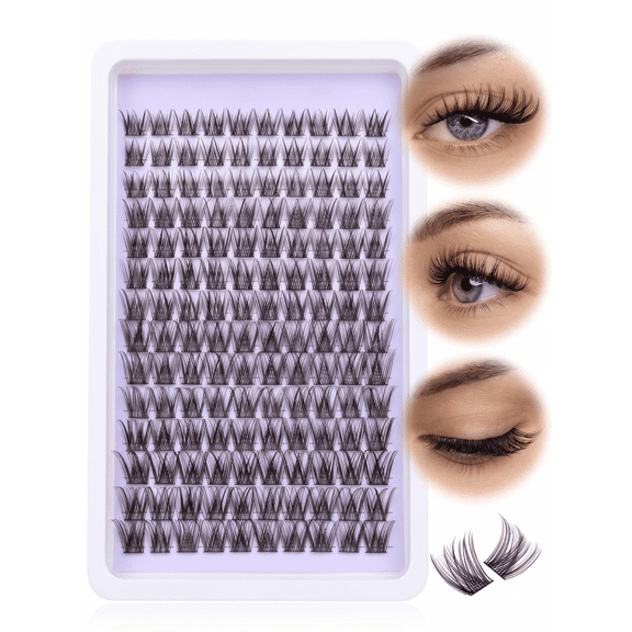 Cluster Lashes Wispy Natural Eyelash Clusters DIY Lash Extension C-curly Cluster Eyelash Extension 10-16MM Individual Lashes Thin Lash Band by