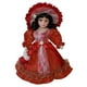 thumbnail image 2 of Muñeca de porcelana victoriana de 30 cm con vestido de princesa rojo, sombrero y traje., 2 of 5