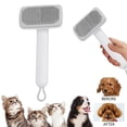 thumbnail image 5 of TAROFISH Self Cleaning Pet Brush Ion Technology Cat Dog Hair Remover Comb with Ergonomic Handle 11.02 Inch,White, 5 of 5