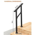 thumbnail image 3 of Outdoor Handrail Kit 2-Pack - Black 2-Step Aluminum for Stairs, 3 of 7