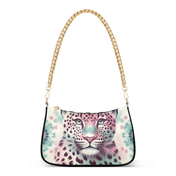 Leopard PinkWomen Small Shoulder Bag Crossbody Tote Hobo Bags Purse Clutch Handbags with Chain Strap for Women