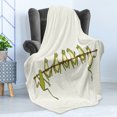 thumbnail image 4 of Animal Soft Flannel Fleece Blanket, Frogs Having Fun Friendship Animals Kids Forest Comic Party Cartoon Print, Cozy Plush for Indoor and Outdoor Use, 50" x 70", Ivory and Apple Green, by Ambesonne, 4 of 5
