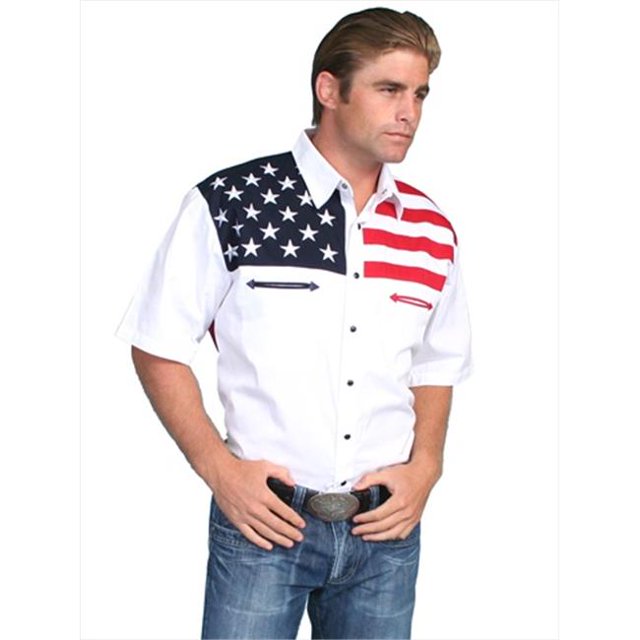 Scully P-756SS-WHT-L Chemise Western pour Homme - Blanc, Grand